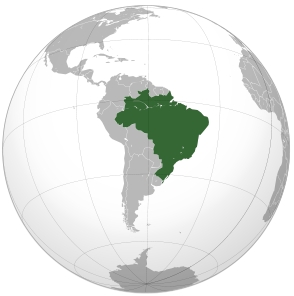 Brazílie - poloha na mapě světa